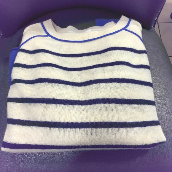 Iris & Ink 100% Cashmere striped oversized pullover sweater - Picture 13 of 15